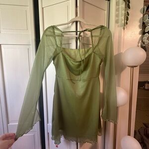 Cider Olive Long Sleeve Dress